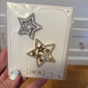 GWP- Dior Star Barrette Duo in Gold and Silver